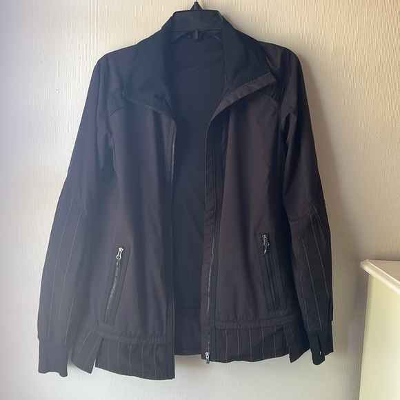 lululemon athletica Jackets & Blazers - Lululemon‎ Reflective Pinstripe Jacket Black Full Zip
